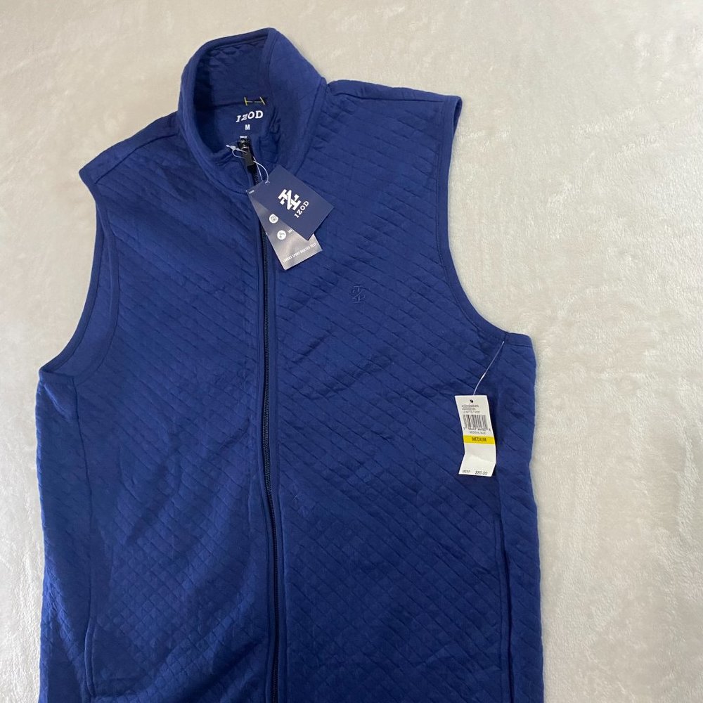 Medieval Navy Blue Izod Luxury Sport Quilted Vest  Men's Size Medium NWT - Picture 2 of 12